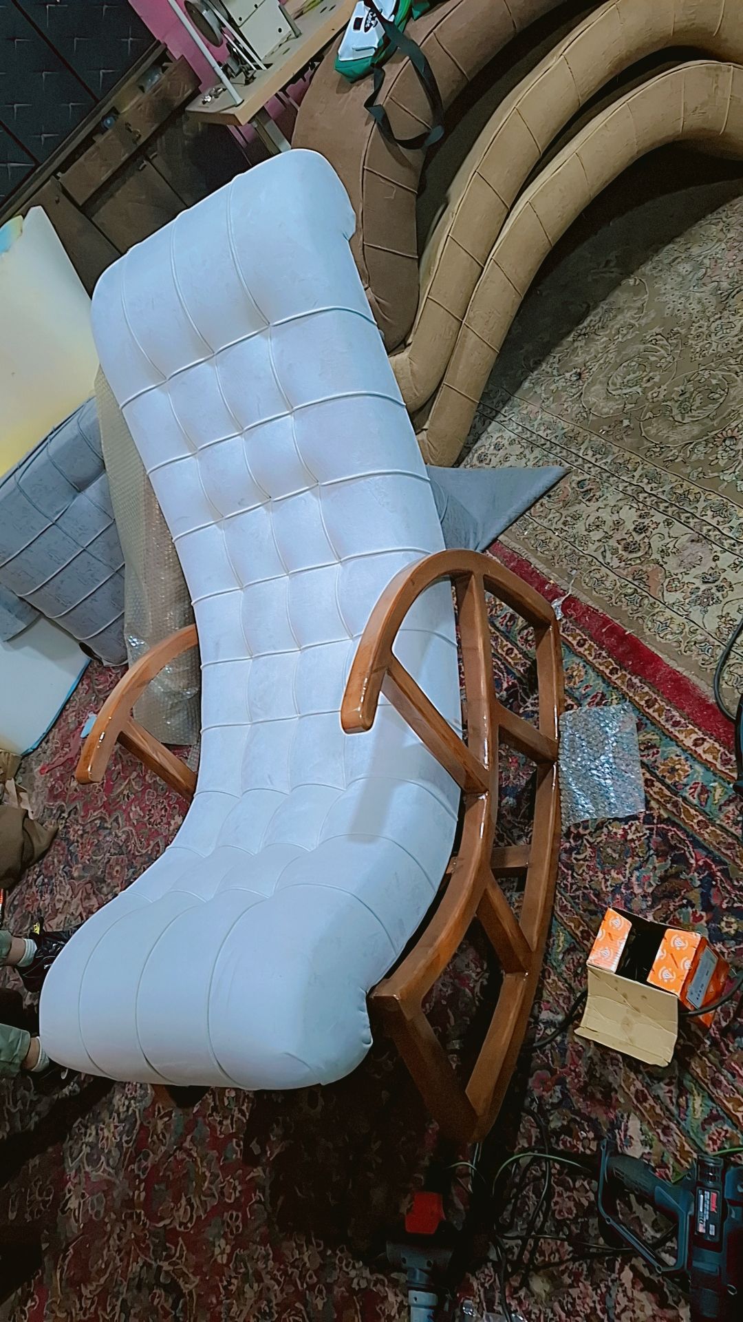 صندلی راک چوب جنگلی درجه یک پارچه فستو درجه یک
